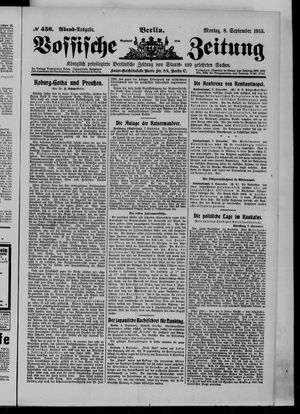 Vossische Zeitung vom 08.09.1913