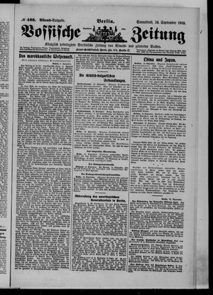 Vossische Zeitung vom 13.09.1913