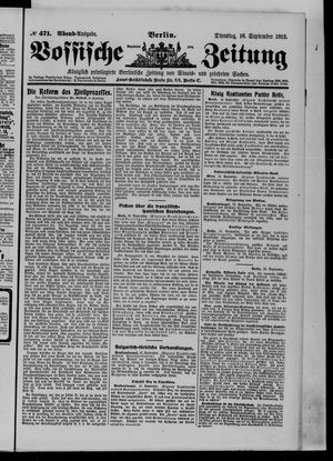 Vossische Zeitung vom 16.09.1913