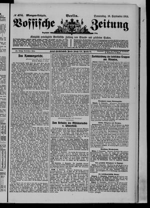 Vossische Zeitung vom 18.09.1913