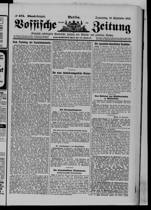 Vossische Zeitung vom 18.09.1913