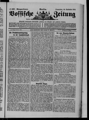Vossische Zeitung vom 25.09.1913