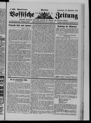 Vossische Zeitung vom 27.09.1913