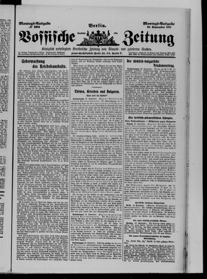 Vossische Zeitung vom 29.09.1913