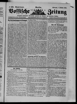 Vossische Zeitung on Oct 1, 1913
