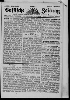 Vossische Zeitung vom 06.10.1913