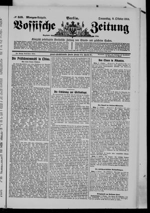 Vossische Zeitung vom 09.10.1913