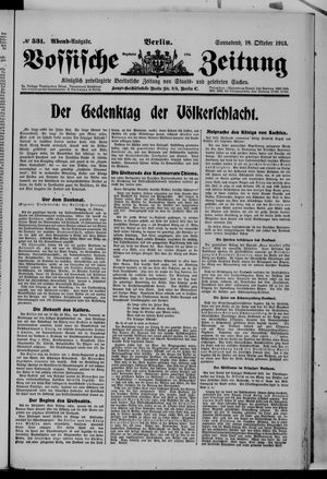 Vossische Zeitung vom 18.10.1913