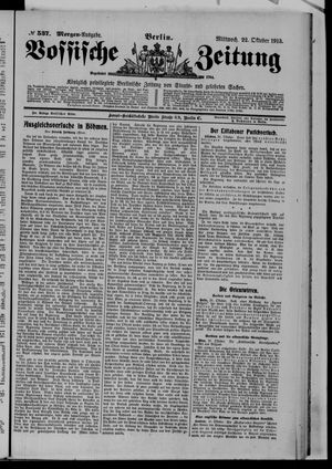 Vossische Zeitung vom 22.10.1913