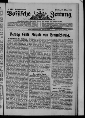 Vossische Zeitung vom 28.10.1913