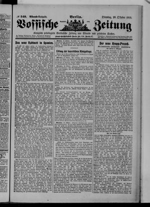 Vossische Zeitung vom 28.10.1913
