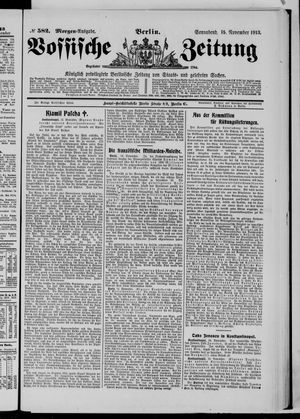 Vossische Zeitung vom 15.11.1913