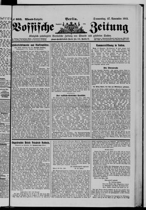 Vossische Zeitung on Nov 27, 1913