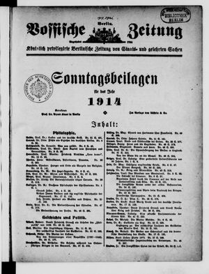Vossische Zeitung vom 01.01.1914
