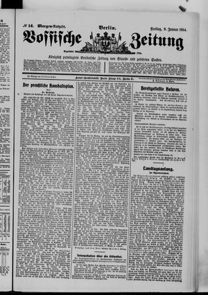 Vossische Zeitung on Jan 9, 1914