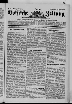 Vossische Zeitung on Jan 10, 1914