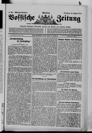 Vossische Zeitung on Jan 13, 1914