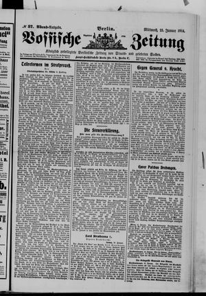 Vossische Zeitung on Jan 21, 1914