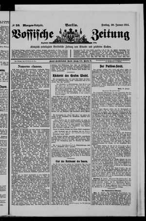 Vossische Zeitung on Jan 30, 1914
