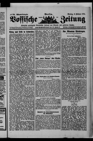 Vossische Zeitung on Feb 9, 1914