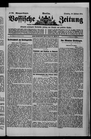 Vossische Zeitung on Feb 10, 1914