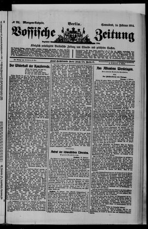 Vossische Zeitung on Feb 14, 1914