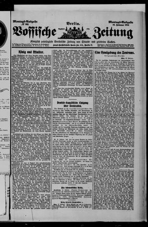 Vossische Zeitung on Feb 16, 1914