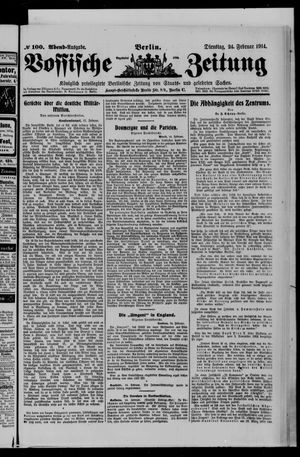 Vossische Zeitung on Feb 24, 1914
