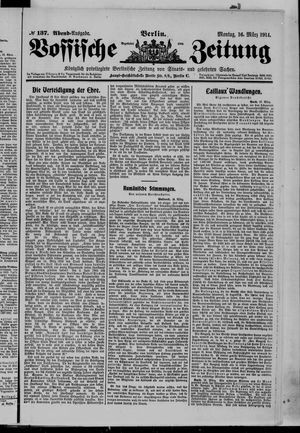 Vossische Zeitung on Mar 16, 1914