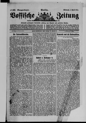 Vossische Zeitung on Apr 1, 1914