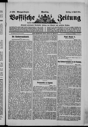 Vossische Zeitung on Apr 3, 1914