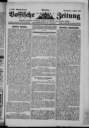 Vossische Zeitung on Apr 4, 1914