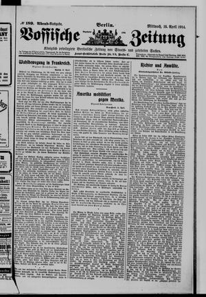 Vossische Zeitung on Apr 15, 1914