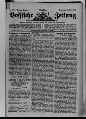 Vossische Zeitung on Apr 16, 1914