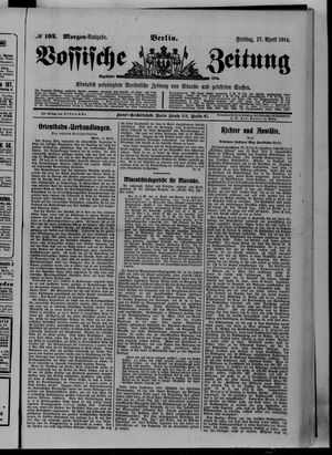 Vossische Zeitung vom 17.04.1914