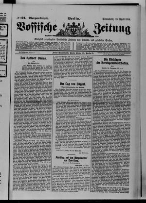 Vossische Zeitung on Apr 18, 1914