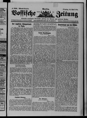 Vossische Zeitung vom 21.04.1914