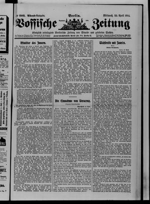 Vossische Zeitung vom 22.04.1914