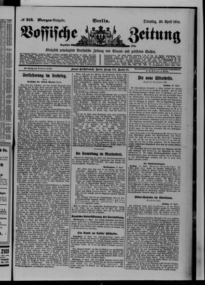 Vossische Zeitung on Apr 28, 1914