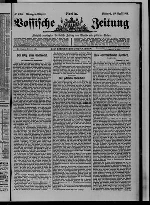 Vossische Zeitung on Apr 29, 1914