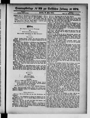 Vossische Zeitung on May 31, 1914