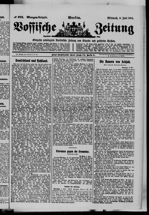 Vossische Zeitung vom 03.06.1914