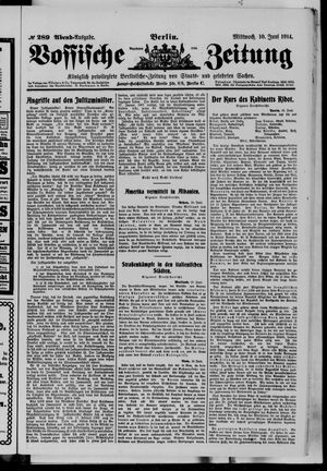 Vossische Zeitung on Jun 10, 1914