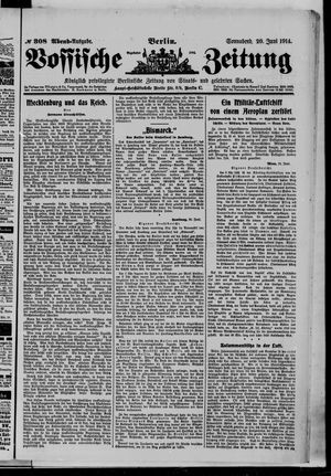Vossische Zeitung on Jun 20, 1914
