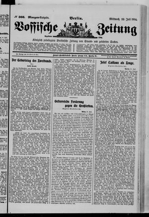 Vossische Zeitung vom 22.07.1914