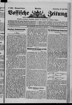 Vossische Zeitung on Jul 23, 1914