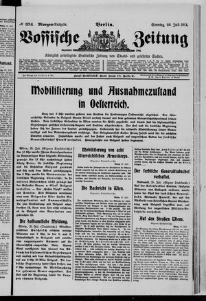 Vossische Zeitung on Jul 26, 1914