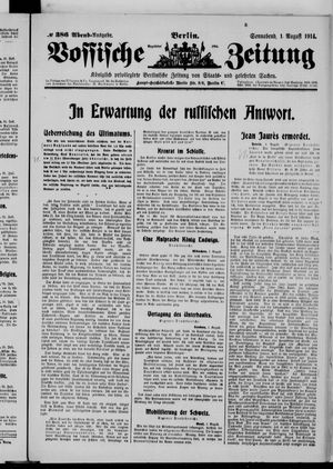 Vossische Zeitung vom 01.08.1914