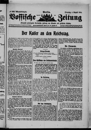 Vossische Zeitung vom 04.08.1914