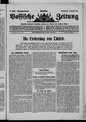 Vossische Zeitung on Aug 8, 1914